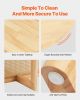 VEVOR Rattan Coffee Table Round Wood Coffee Table Single Tier for Living Room
