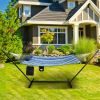1pc Hammock Chair Stand Set Cotton Swing with Pillow Cup Holder Indoor Outdoor