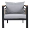 4 Pieces Outdoor Sectional Sofa Set 5-person Patio Seating Group with Cushions and a Coffee Table for Patios, Gardens, or Balcony, Grey