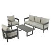 U_STYLE High-Quality Outdoor Seating Set with Thick Cushions for Ultimate Comfort, Perfect for Lawns, Patios, and Poolside