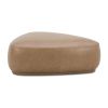 Pebble 44" Rounded Triangle Cocktail Ottoman, Tuscan Tan Brown Top Grain Leather