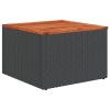 Garden Table Black and Brown PE Rattan Compact Durable