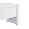 Elegant Long - shaped Storage Ottoman Bench of boucle material with Simple and Grand Design, White