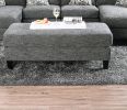 Contemporary Style Ottoman Gray Color Chenille 1pc Ottomans Living Room Furniture Plush Seat