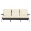 HIPS 3 Seater Sofa with Cushion, Outdoor Garden Sofa, Sofa Set for Porch, Poolside, Terrace, and Yard Grey/Beige
