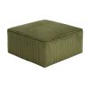 ISABELLA Square Ottoman, Olive Green, Corduroy