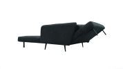 Lawson 61"W Black Fabric Convertible Loveseat Sleeper with Pillows