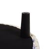 Yolanda 24" Round Upholstered Accent Ottoman, Beige & Tropical Floral with Ivory Trim