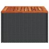 Garden Table Black and Brown PE Rattan Compact Durable