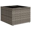 Garden Table Gray PE Rattan, Tempered Glass, Powder-Coated Steel