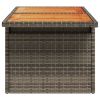 Garden Table Grey PE rattan, powder-coated steel, solid acacia wood