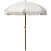 6.2' Beach Umbrella for Travel, Vent, Ruffles, Carry Bag, Portable Outdoor Umbrella for Garden, Light Gray
