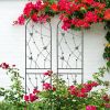 2 Pack Metal Garden Trellis 86.7" x 19.7" Rustproof Trellis for Climbing Plants Outdoor Flower Support Butterfly Deco Black