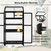 TOPMAX 62inch Height Wood Large Greenhouse Balcony Portable Cold Frame with Wheels and Adjustable Shelves for Outdoor Indoor Use, Black