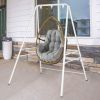 133*137*180cm Wrought Iron Four-Legged Standing 200kg Three Rings Hanging Chair Frame White