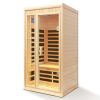 Deluxe version Plus One person Far infrared Hemlock Sauna room with LED colour lights