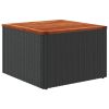 Garden Table Black and Brown PE Rattan Compact Durable
