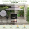 8 x 5 FT Outdoor Grill Gazebo with 2 Side Shelves and 20 Hooks