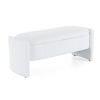 Elegant Long - shaped Storage Ottoman Bench of boucle material with Simple and Grand Design, White