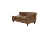 Reversible One Arm Loveseat Dark Coffee Breathable Leatherette Tufted 1pc Couch Living Room Furniture
