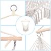 Hammock Chairs,Cotton Rope Sling with Tassel Beige for Indoor/Outdoor Home Patio Deck Yard Garden Reading Leisure Lounging