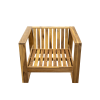 U_STYLE Acacia Wood Outdoor Lounge Set - Chair & Ottoman, Perfect for Patios, Balconies, and Gardens