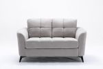 Callie 60" Light Gray Woven Fabric Loveseat