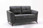 Callie 60" Gray Woven Fabric Loveseat