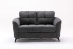 Callie 60" Gray Woven Fabric Loveseat