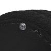 Fuji 19" Oversized Round Storage Ottoman, Ebony Black Boucle