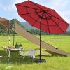 50LBs Round Umbrella Base Water Filled Steel Umbrella Stand, Heavy Duty Filled Umbrella Base Stand for Outdoor, Patio, Garden, Lawn