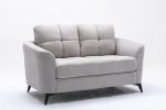 Callie 60" Light Gray Woven Fabric Loveseat