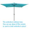 10 x 6.5Ft Rectangular Patio Solar LED Lighted Outdoor Market Umbrellas with Crank and Push Button Tilt for Garden Shade Swimming Pool