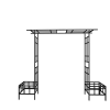 Metal Garden Arch with Adjustable Width W68.11''~W94.29'' Climbing Plants Support Rose Arch Outdoor Black