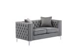 Lorreto 63" Gray Velvet Loveseat