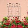 4 Pack Metal Garden Trellis 86.7" x 19.7" Rustproof Trellis for Climbing Plants Outdoor Flower Support Black