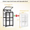 TOPMAX 62inch Height Wood Large Greenhouse Balcony Portable Cold Frame with Wheels and Adjustable Shelves for Outdoor Indoor Use, Black