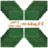 24Pcs 24in*16in Artificial Boxwood Topiary Hedge Plant Grass Backdrop Fence Privacy Screen Grass Wall Decoration For Balcony Garden Fence