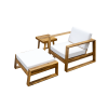 U_STYLE Acacia Wood Outdoor Lounge Set - Chair & Ottoman, Perfect for Patios, Balconies, and Gardens