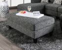 Contemporary Style Ottoman Gray Color Chenille 1pc Ottomans Living Room Furniture Plush Seat