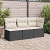 Garden Sofa Black PE rattan Small UV-resistant materials