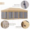 Pop Up Canopy Party Tent with Netting 10' x 20' Beige -AS