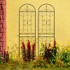 4 Pack Metal Garden Trellis 86.7" x 19.7" Rustproof Trellis for Climbing Plants Outdoor Flower Support Black