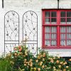 2 Pack Metal Garden Trellis 86.7" x 19.7" Rustproof Trellis for Climbing Plants Outdoor Flower Support Butterfly Deco Black