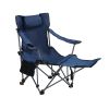 Outdoor Camping Chairs Folding/Portable/Adjustable reclining chair(Three-level adjustment), Side Pockets & Cup Holder,Carry Bag,Dark Blue