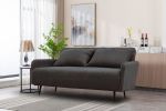 Lawson 61"W Black Fabric Convertible Loveseat Sleeper with Pillows