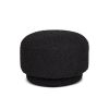 Fuji 15" Mushroom Footstool Ottoman, Ebony Black Boucle
