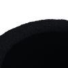 Fuji 19" Oversized Round Storage Ottoman, Ebony Black Boucle