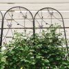 2 Pack Metal Garden Trellis 86.7" x 19.7" Rustproof Trellis for Climbing Plants Outdoor Flower Support Butterfly Deco Black