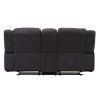 Wallace & Bay Marshall Black Reclining Console Loveseat